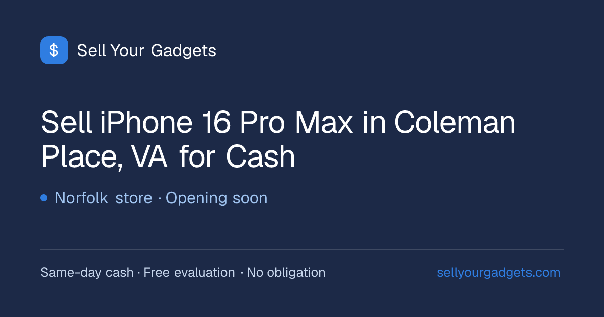 Sell iPhone 16 Pro Max in Coleman Place, VA for Cash | Sell Your Gadgets